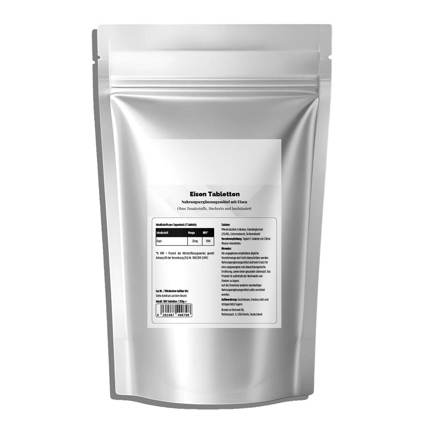 25mg Eisen Bisglycinat - 500 Tabletten